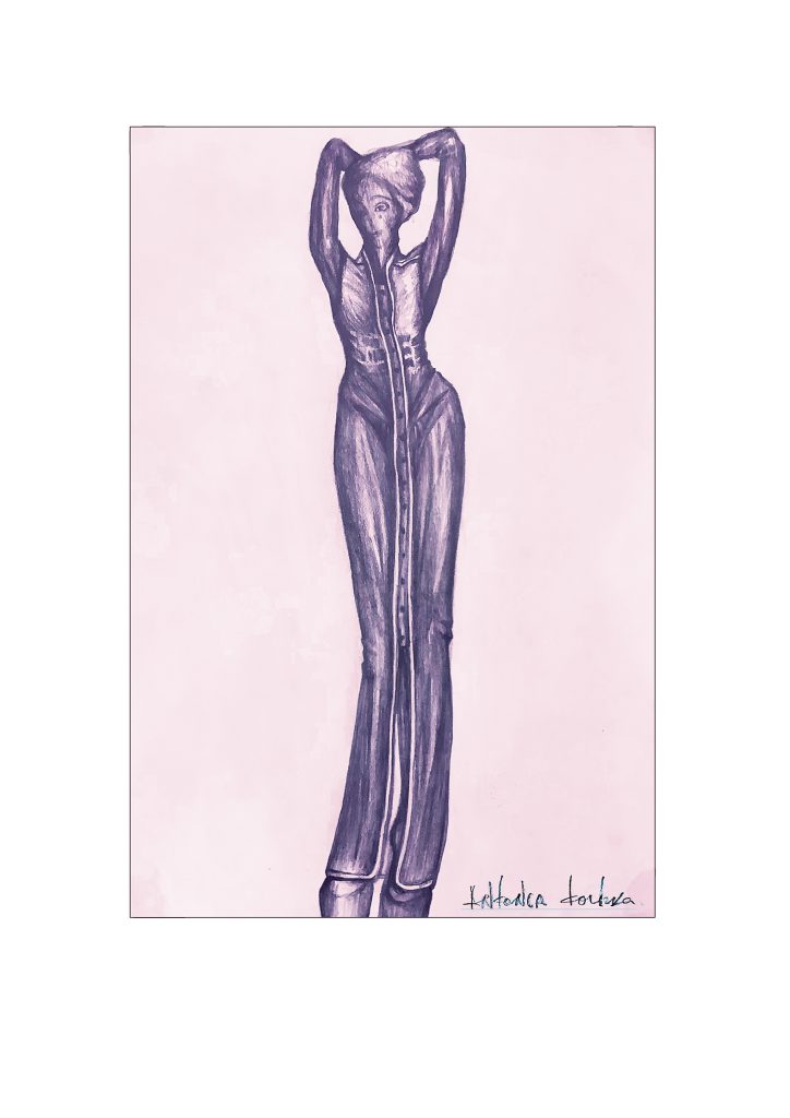 META VENUS, fashion drawing with pencil by Antonia Tochka