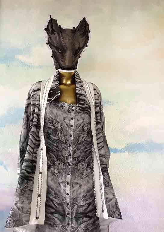 META SILVER FOX MASK DRESS AND SHIRT