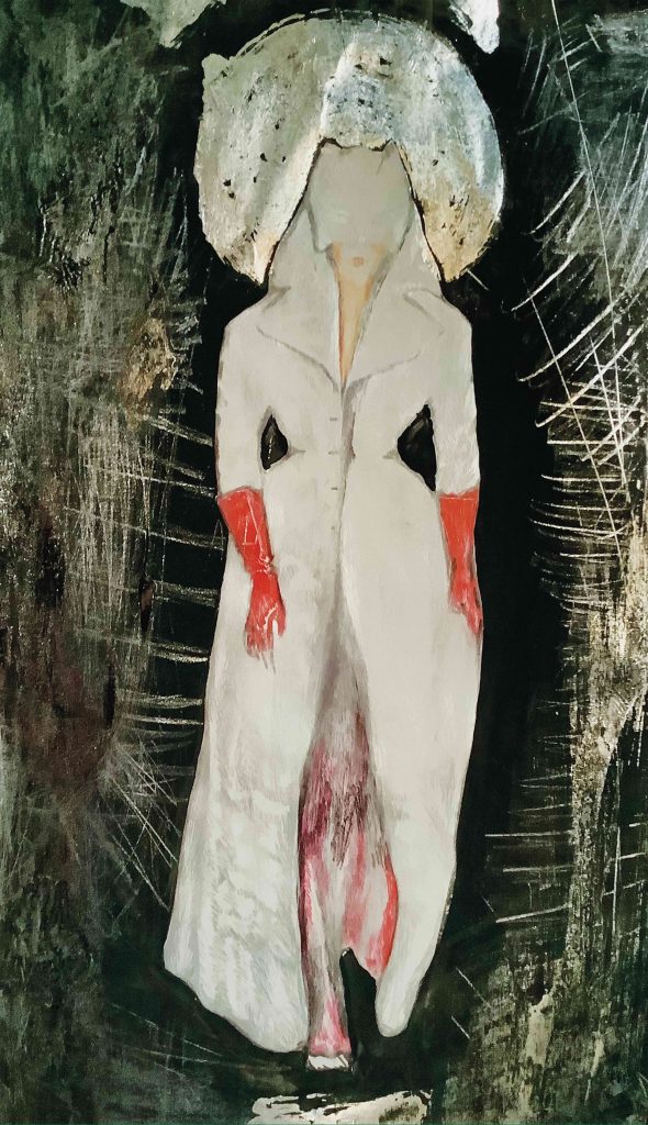 Antonia Tochka as the Ugly Fox, self-portrait mixed media