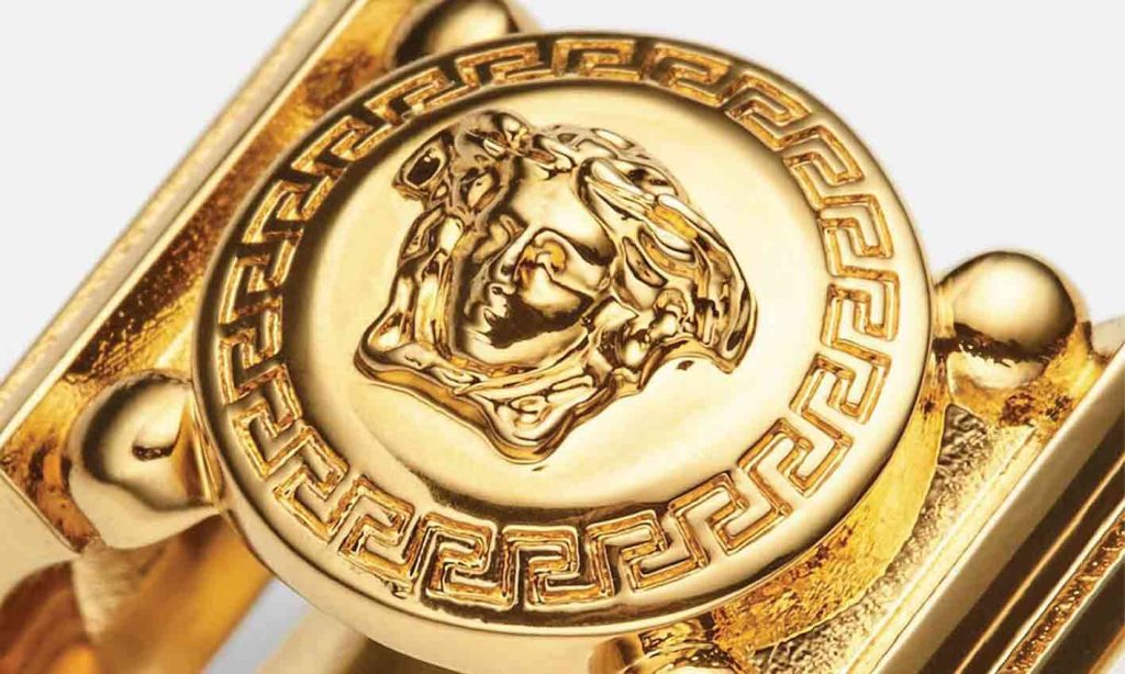The logo of the fashion house Versace, which contains the image of Medusa